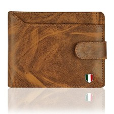 Brand New Authentic Tan BI-Fold Genuine Leather Mens Wallet