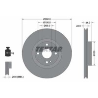 Textar 2X Bremsscheibe Vorne Ø280 Mm InnenbelüFtet FüR Mazda MX-5 IV ND 2.0
