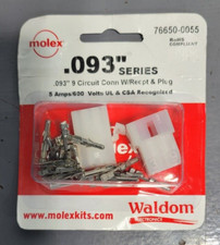 MOLEX 76650-0055 .093" 9 CIRCUIT POWER PLUG RECEPTACLE SOCKET SET OF 1 W/ PINS