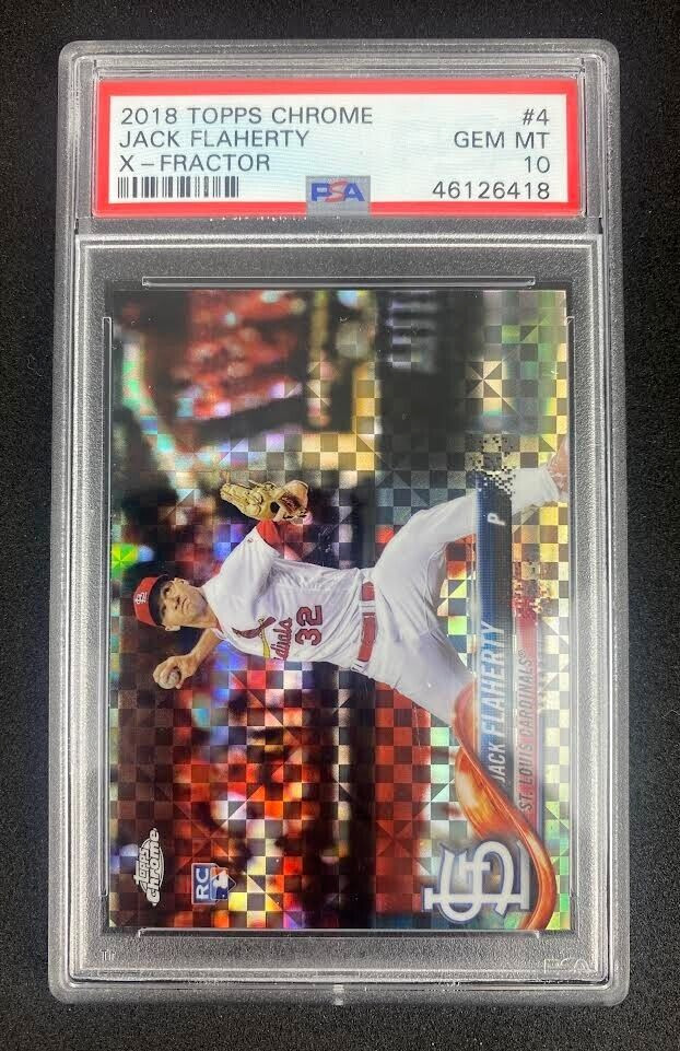 2018 Topps Chrome X-Fractor Jack Flaherty #4 Cardinals RC Rookie PSA 10 GEM MINT