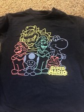 Super Mario Large Graphic Blue T-Shirt Size Large