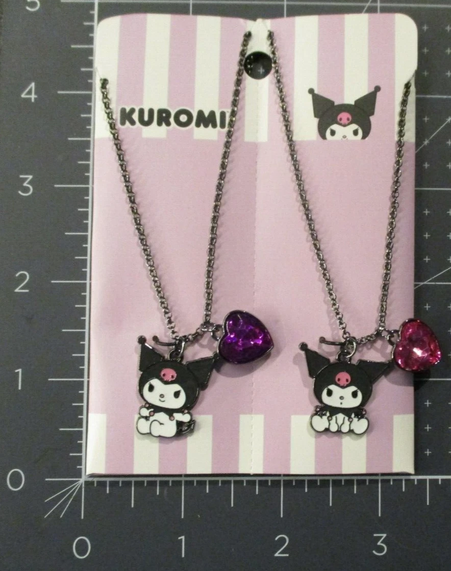 MY MELODY & KUROMI heart BEST FRIENDS NECKLACE SET couples sanrio hello  kitty