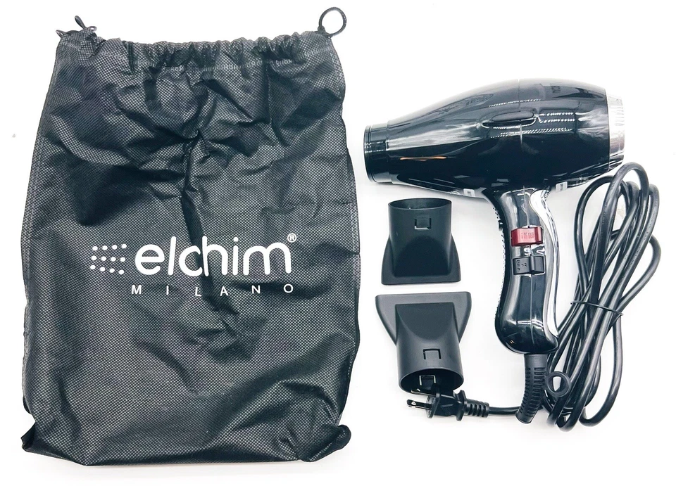 Secador de pelo profesional Elchim 3900 Healthy Ionic - negro y plateado Foto 3 de 4