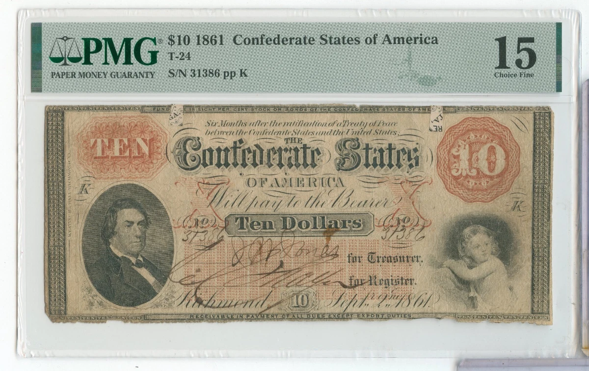 $10 Grade 15 US Confederate Currency for sale | eBay