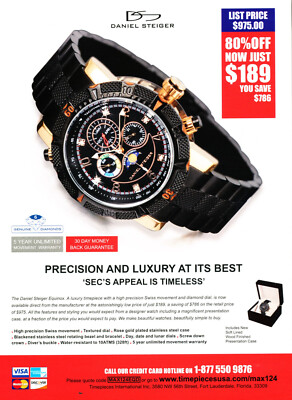 DANIEL STEIGER WATCH MAGAZINE promo ad #18  VERY RARE 2011 ''NOT A WATCH''
