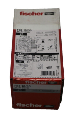 Fischer 543961 Typ FBZ 10/30 Bolzenanker Stahl Galvanisch Verzinkt,115mm,25Stück