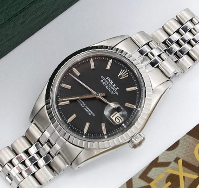 Rolex Datejust Ref. 1603 - schwarzes Zifferblatt - Jubiläumsarmband
