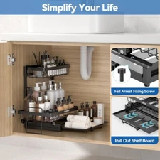 Under Sink Organizers Storage 3 Tier Slide Out Kitchen Cabinet Bathroom Storage