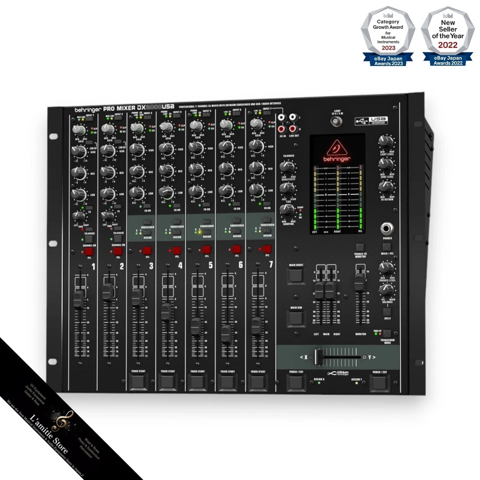 Behringer Pro Mixer DX2000USB 7-channel DJ Analog Mixer JP Black Audio Equipment - Image 4 of 4