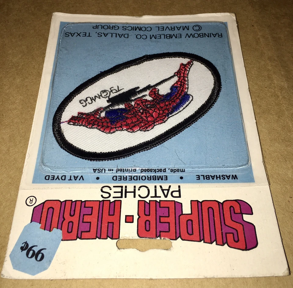 Parches de superhéroes 1979 NUEVO STOCK ANTIGUO Amazing Spiderman Marvel Rainbow Emblem Co Foto 2 de 4