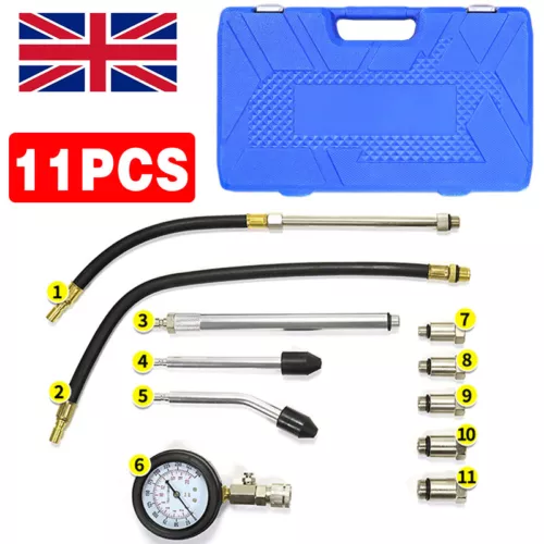11PCS Petrol Engine-Compression Tester Kit Fuel Cylinder Pressure Gauge Tool Set - Picture 10 of 11