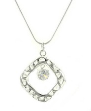 Donna Lusso Collana Gioielli con Strass Set Ciondolo Argentato Ø 31mm