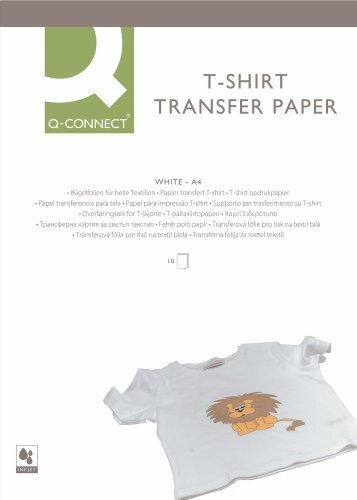 Q Connect T Shirt Transfer Paper Pack of 10 6290₽