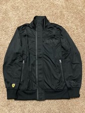 S M or L Mens PUMA FERRARI Vintage Track Jacket Black Zipper