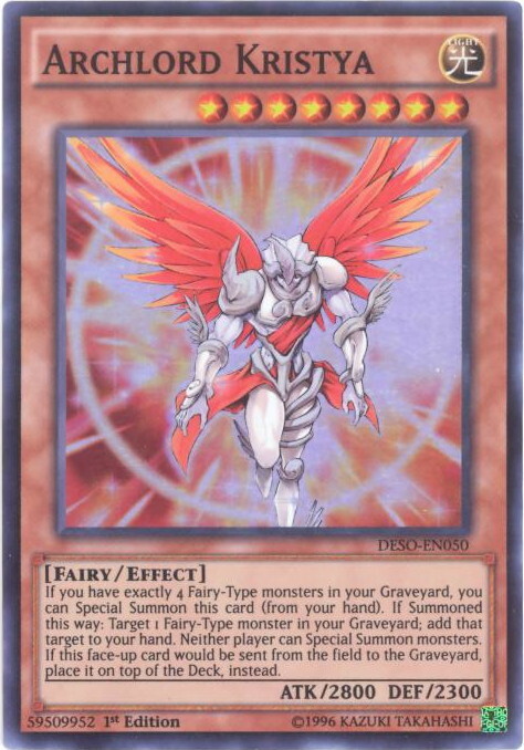 Yu-Gi-Oh DESO-EN050 Archlord Kristya Super Rare Holo Near Mint/Mint