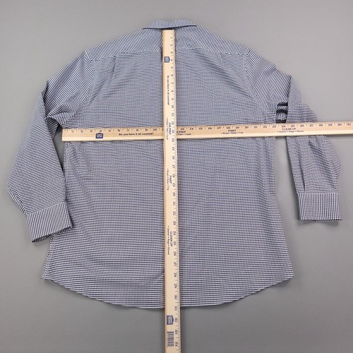 Charles Tyrwhitt Camicia Abito Uomo Extra Large 17 Blu Diamante Slim Fit Non Ferro - Foto 6 di 11