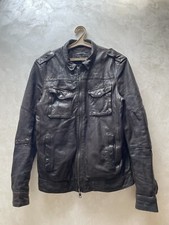 ALLSAINTS LEATHER JACKET MILITARY BIKER MEN S