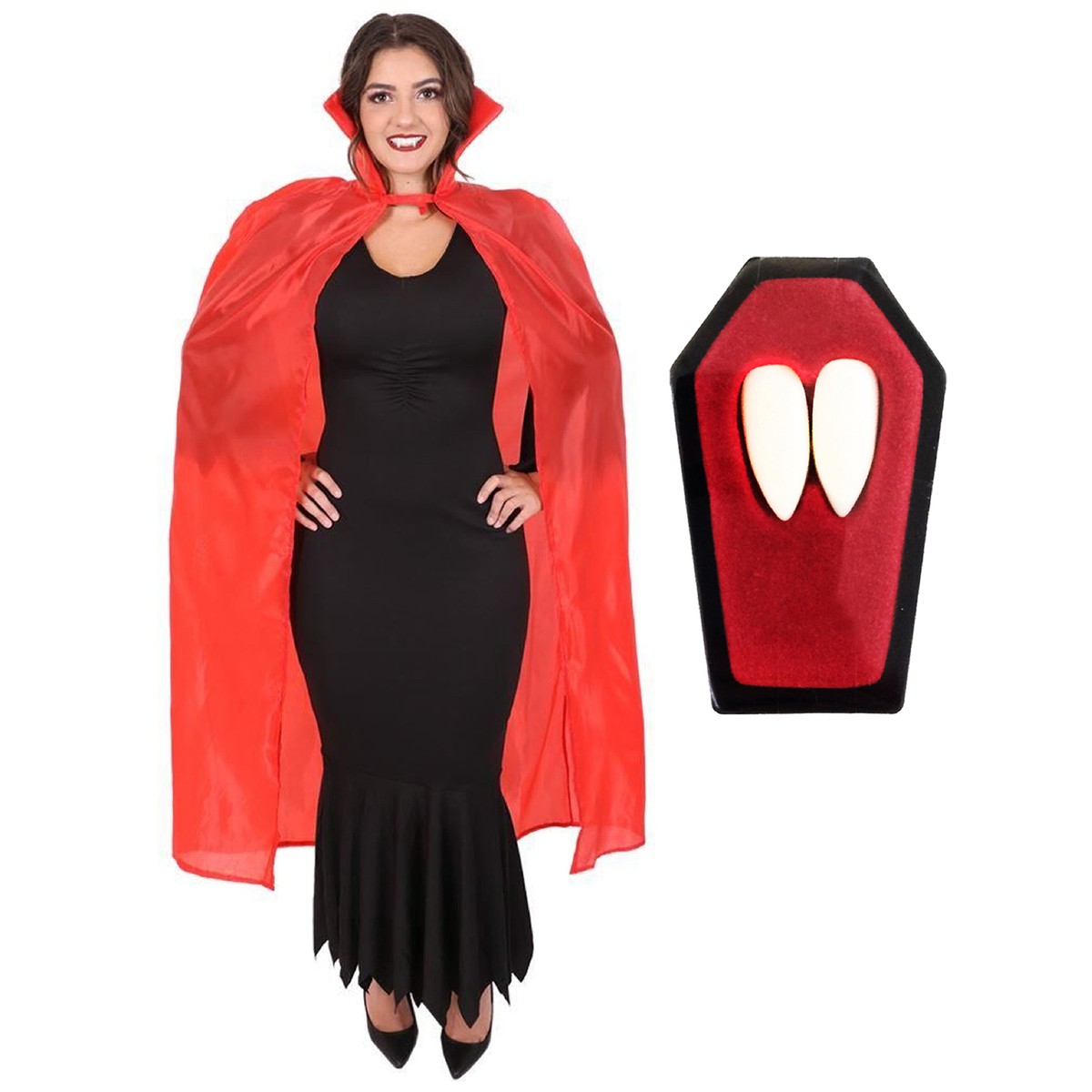 LADIES VAMPIRE VAMPIRESS HALLOWEEN COSTUME FANCY DRESS ADULTS SEXY OUTFIT