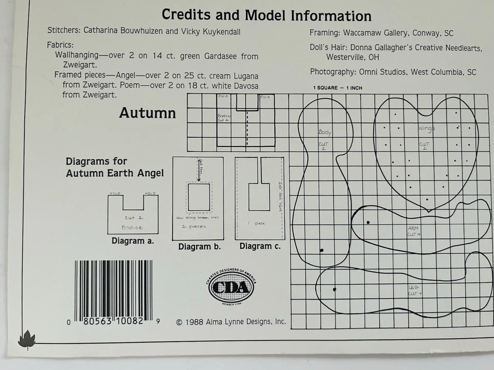Alma Lynne's Works of Heart AUTUMN THE EARTH ANGELS Cross Stitch Leaflet ALX-82 - Image 2 of 2