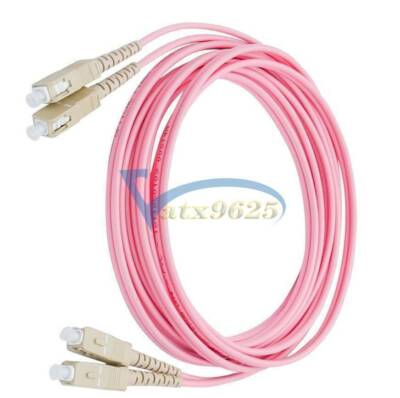 SC to SC UPC Duplex Fiber Cable OM4 Multimode 3.0mm Fiber Optic Patch Cord 100M 