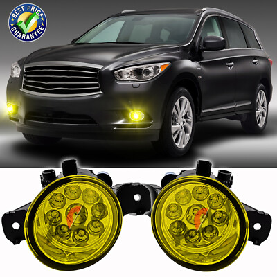 2x New Bumper Yellow LED Fog Light Lamp Driver For NISSAN QASHQAI 2017-2019 US