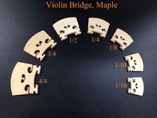 Violin Bridge, 1/2 Size, Maple - 44mm Upper x36mm Feet x36mm Height 