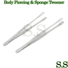 Body Piercing:-2 x Sponge Tweezer Regular  Slotted 