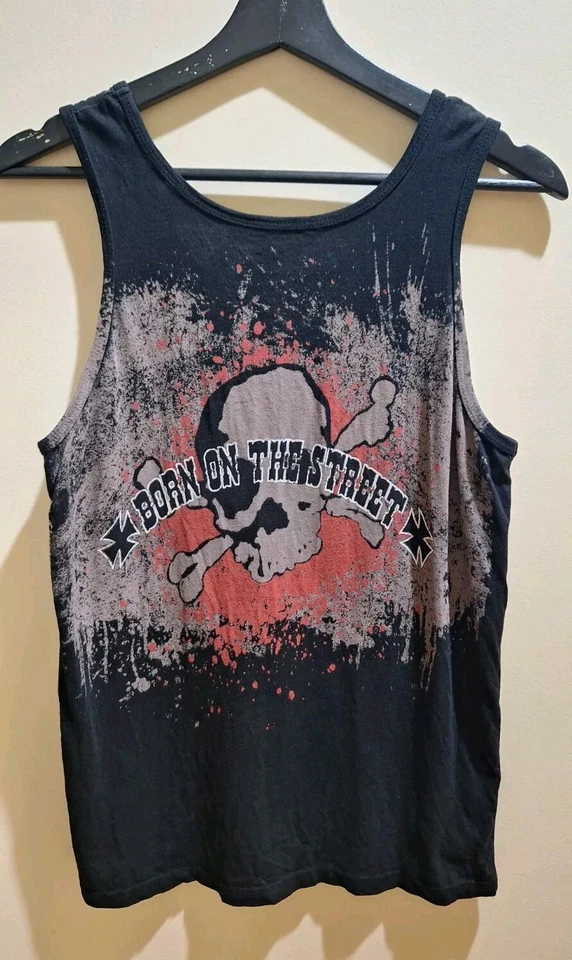 Y2K SMET Christian Audigier Ed Hardy TANQUE TOP Pequeña Calavera De Colección Raro Hecho en EE. UU. Foto 4 de 4