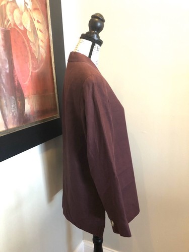 Jones New York Womens Blazer Jacket Linen Size 10 Petite Plum Purple workwear - Picture 6 of 12