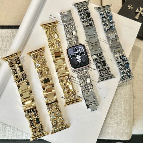 Double-Row Denim Chain Band Compatible For Apple Watch S9/8/7/6/5