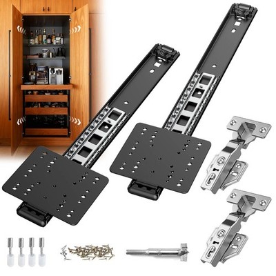 Pocket Door Slides 14in Heavy Duty Hardware Kit with Pivot Hinge for Cabinet ...