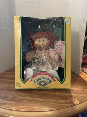 Cabbage Patch Kids Play Doll Red Curly Hair New In Box Cellophane Is Damaged