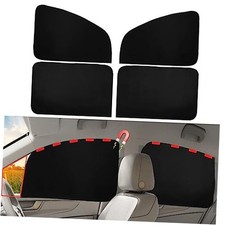 Car Window Shades Magnetic - Side Window Sun Front Back 4pcs Black-Suedette