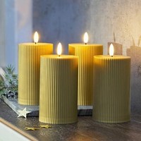 Led Kerzen Set 4Er Creme Flammenlos Deko Kerzen Batterie Kerzen Warmweiß Stricia