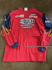 Chase Authentics Dupont Nascar Graphic Embroidered Long Sleeve T Shirt Vintage L