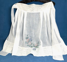 Vintage Half Apron White Sheer Organza Hostess Apron
