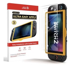 JSAUX 3-Pack Tempered Glass Screen Protector for Nintendo Switch 2