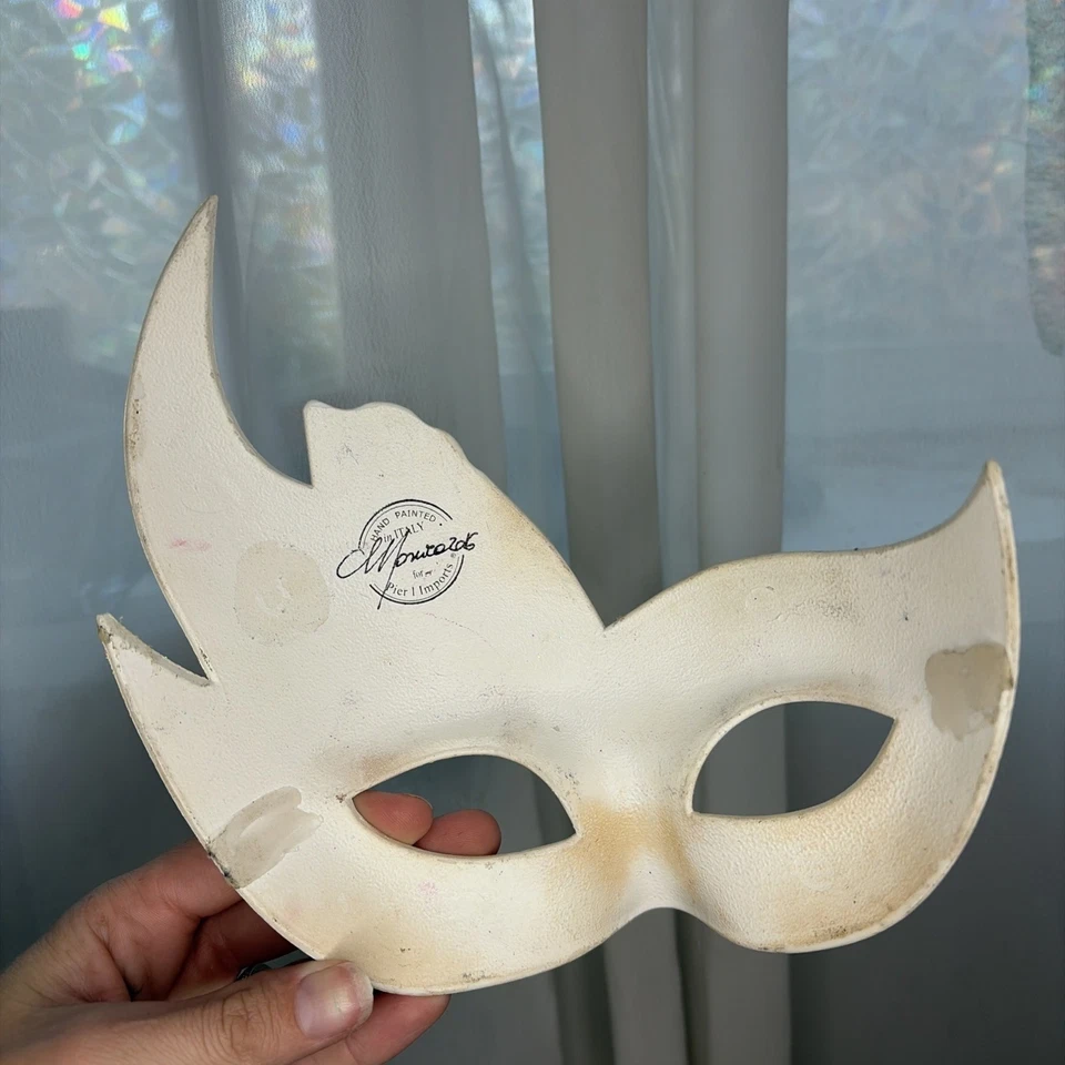 Vintage Pier One Imports Hand-painted Venetian Party Masquerade Mask Italy - Image 4 of 4