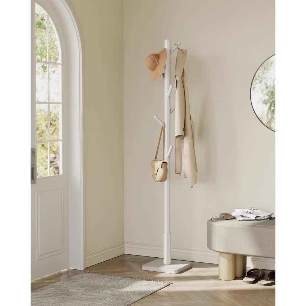 VASAGLE Solid Wood Coat Rack Free Standing Hall Coat Tree with 8 7590₽