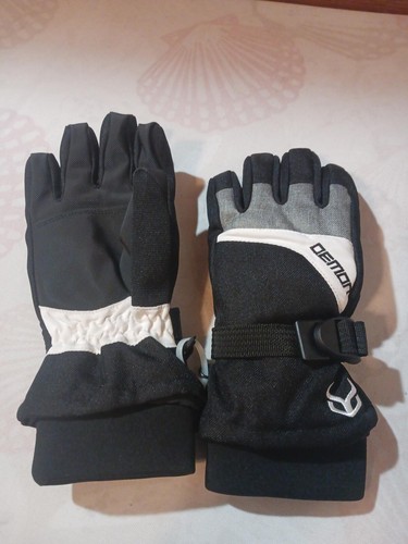 Demon Black and Gray Winter Gloves Size L