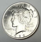1922 P Peace Dollar, Uncirculated Condition, Bright White With Excellent Luster
