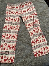 Hanna Andersson Adult Unisex Holiday Flannel Pajama Pant Reindeer Size Large