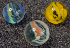 Vintage Vitro Anacortes Lot Of 3 Caged Cat  s Eye Marbles 5/8  All Mint  426125