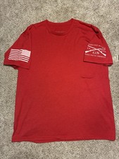 Grunt Style T Shirt Mens XL Red USA Flag 1776 Patriotic Sleeve Graphics