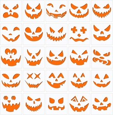 25 Pcs Halloween Pumpkins Face Stencils, Decorative Painting Stencils...