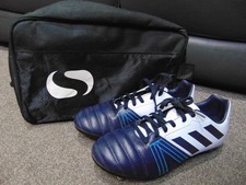 Adidas All Blacks Soft Ground Rugby Boots Size UK 5 in Blue / White & Boot Bag