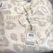 New Barefoot Dreams CozyChic Barefoot in the Wild Throw Cream Stone 54x72