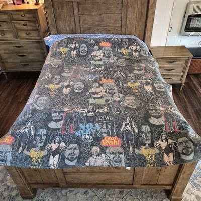 Vintage 1998 WCW nWo Comforter Bedspread Blanket Wrestling Hulk Hogan Goldberg