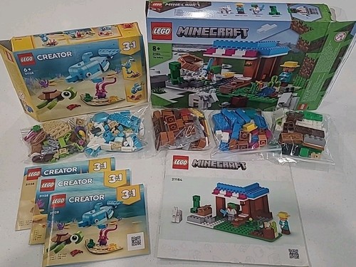 Lego Minecraft 21184 The Bakery + Lego Creator 3-in-1 31128 Dolphin & Turtle - Picture 1 of 8