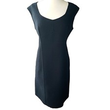 Talbots Twee Pencil Sheath Dress Womens 10P Black Office Minimalist Professional
